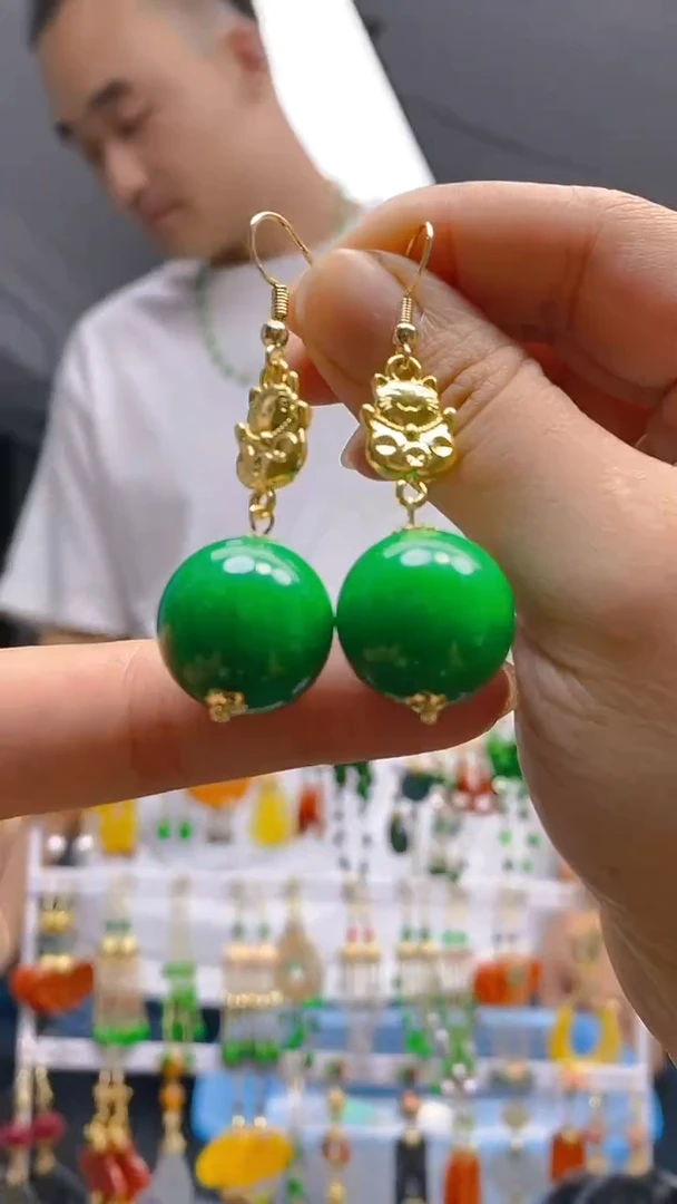 【闪购商品】玛瑙/玉髓耳饰合金18玛瑙饰品