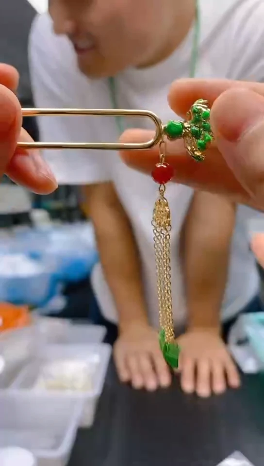 【闪购商品】翡翠耳饰未镶嵌0256翡翠发簪·多样性发货