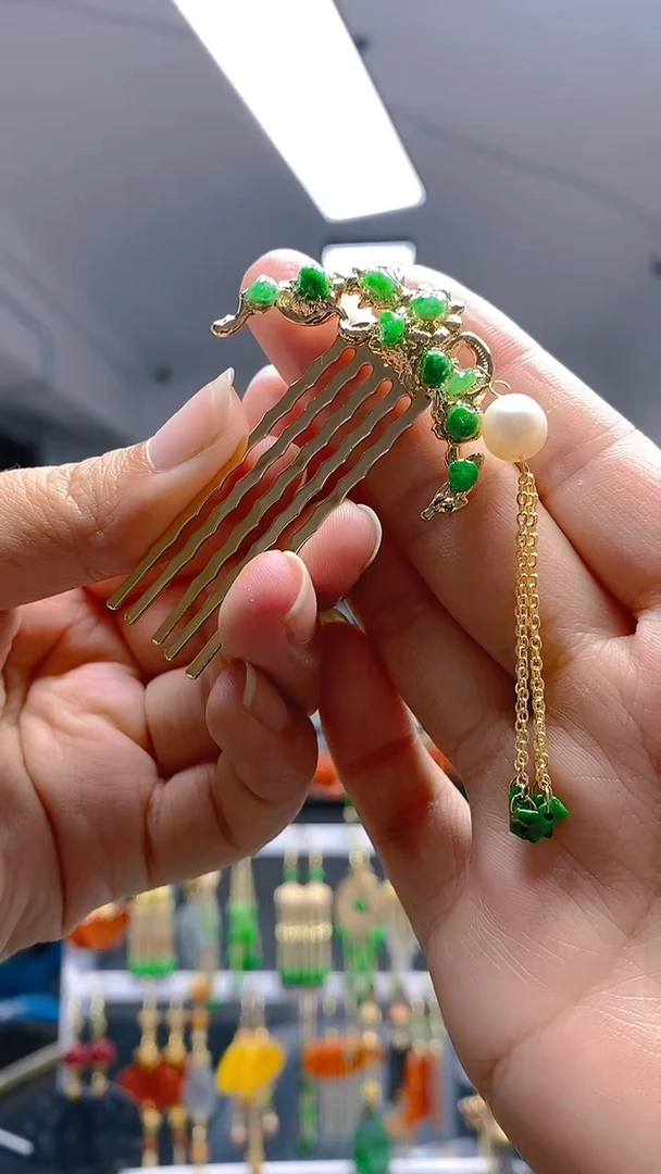 【闪购商品】翡翠耳饰合金99翡翠发簪