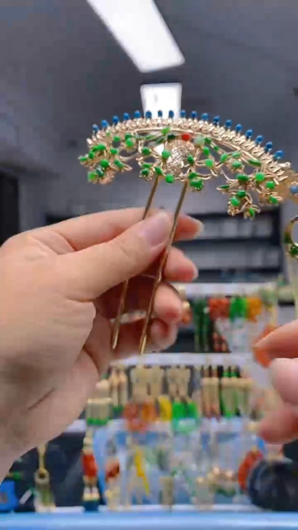 【闪购商品】翡翠耳饰合金337翡翠发簪