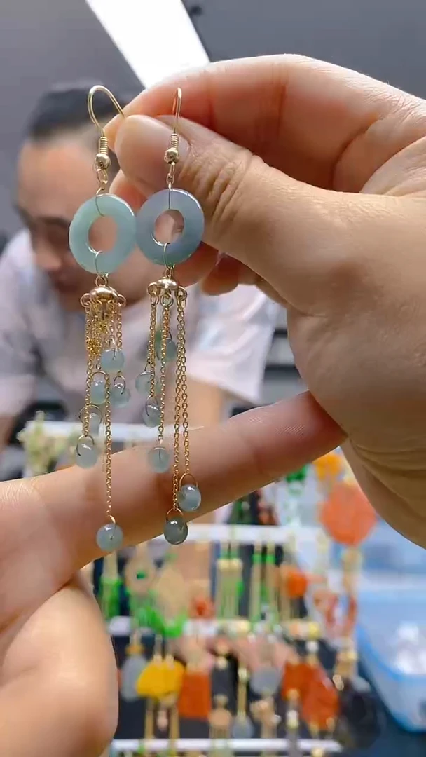 【闪购商品】翡翠耳饰合金150翡翠耳钩