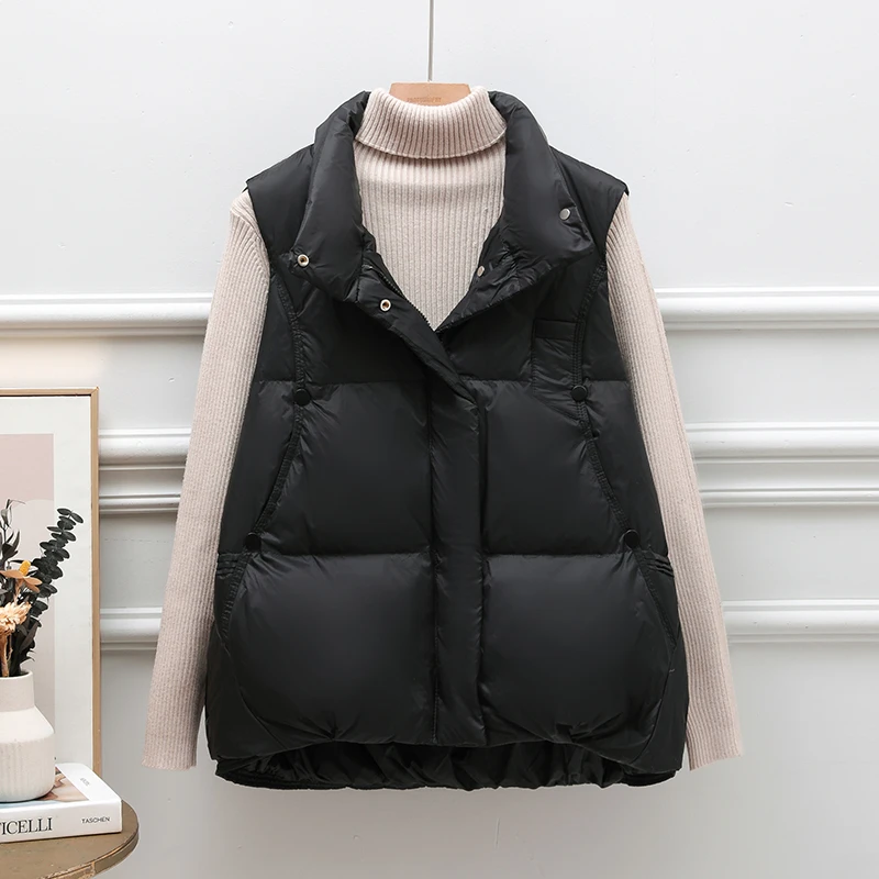 棉服马甲女2024年冬季新款加厚宽松短款坎肩背心外穿休闲马夹