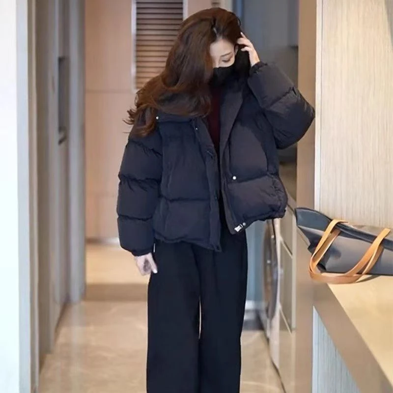 2024新款今年流行小个子红色短款加厚棉服外套女士秋冬季棉袄