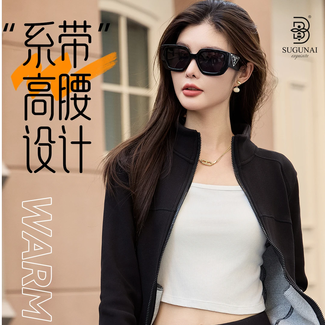 四面弹瑜伽套装春秋运动高腰时尚休闲女士秋冬系带显瘦长袖健身