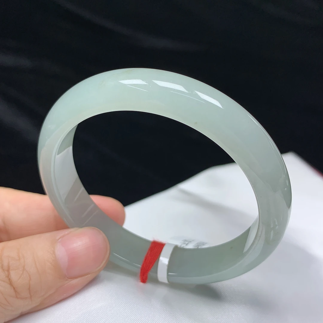 57圈冰润正圈缅甸天然翡翠A货手镯女款时尚百搭玉镯镯子女士