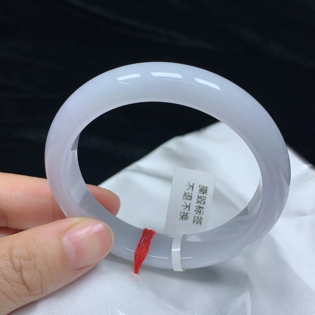 57/58圈缅甸天然翡翠A货正圈手镯女款时尚百搭平安镯玉镯无纹裂