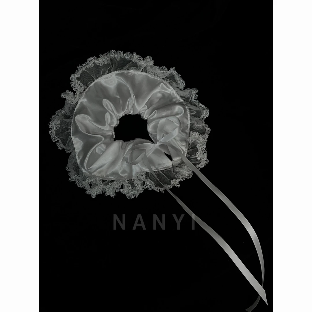 MT｜爆款ins蕾丝边直径约29可调节绑带大肠发圈