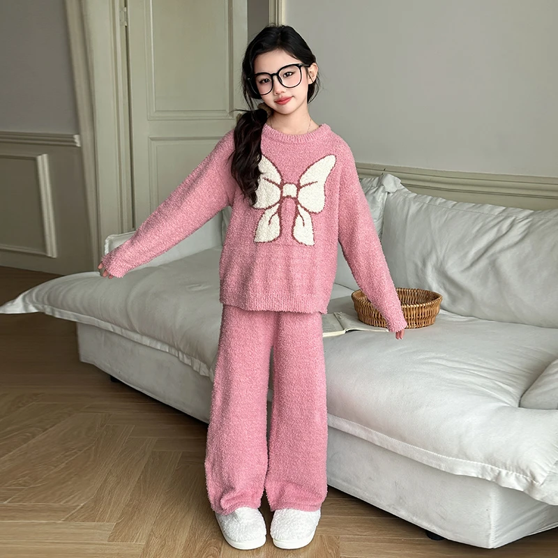 女童家居服睡衣套装2024秋冬季新款6-12岁中大童女孩甜美居家衣服