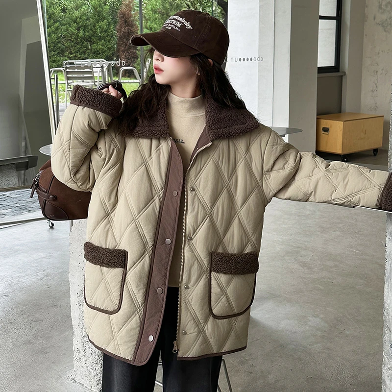 女童棉服2024冬季新款8-15岁洋气中大童加绒加厚保暖秋冬夹棉外套