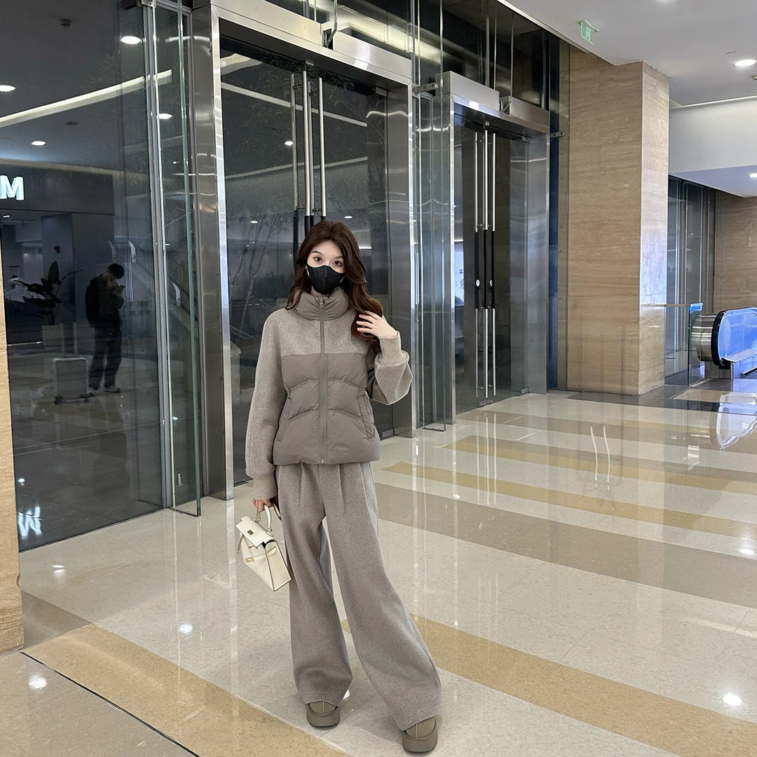 【JJING专属】立领休闲90白鸭绒羽绒服外套女显瘦套装