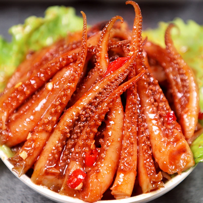 香辣味鱿鱼即食解馋小零食休闲美味美食麻辣香菇鱿鱼地道湘味