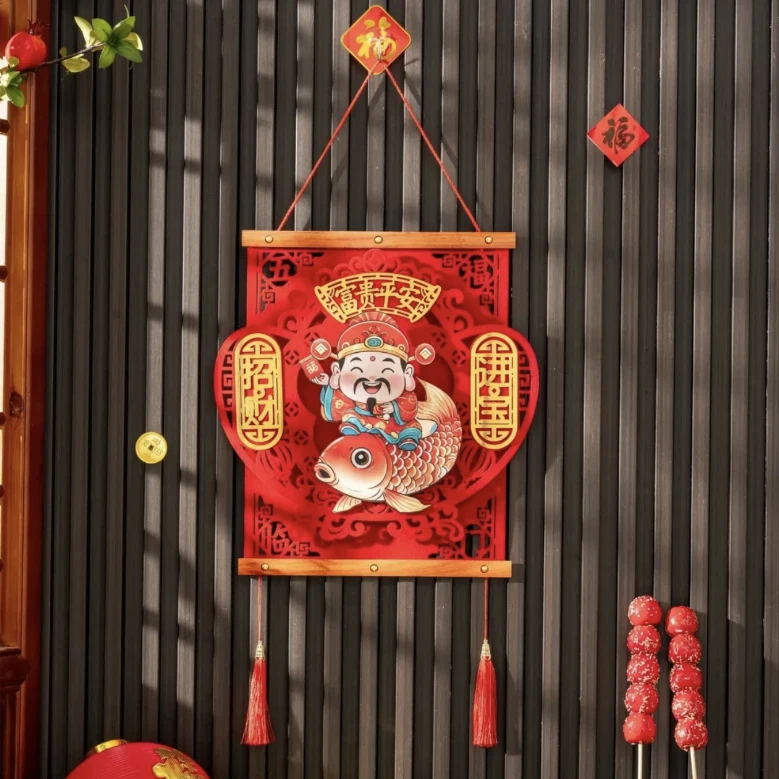 2025蛇年春节过年元旦大门场景摇头挂件新年装饰挂件