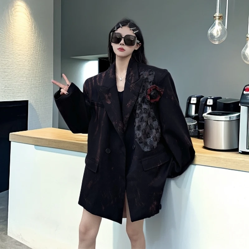 老钱风洋气时尚西装外套秋季宽松高端高级感秋冬款西服潮