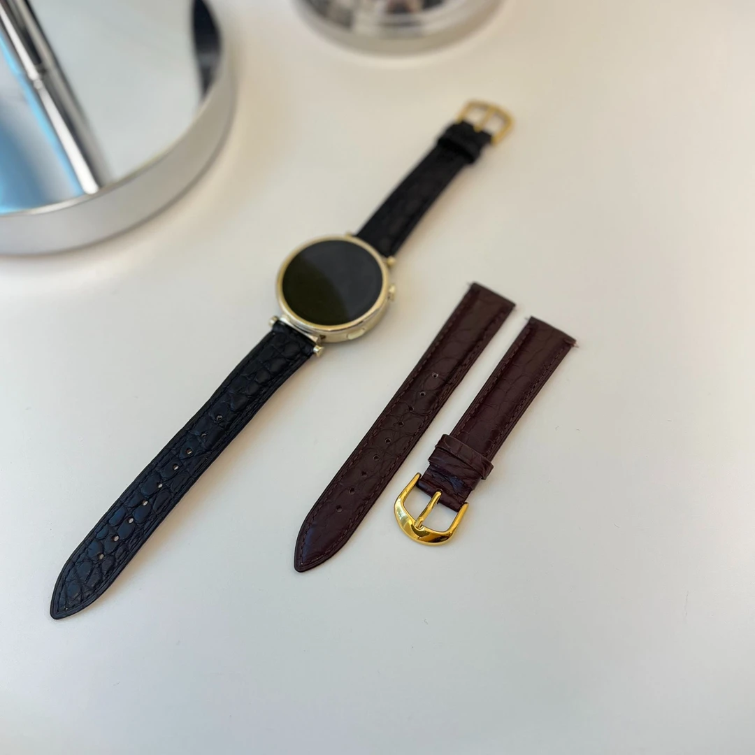 适用华为手表gt5鳄鱼皮表带GT5pro新款真皮高级女生配件watch4pro