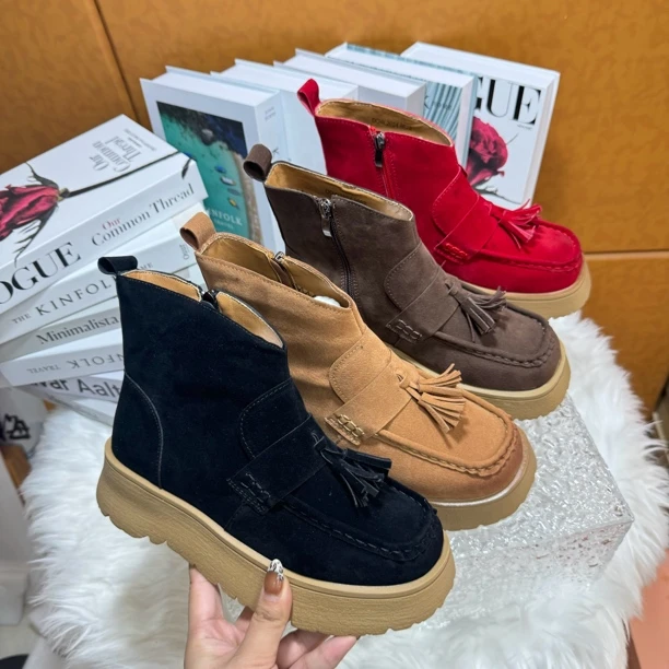 6622新款马丁靴时尚休闲百搭厚底加绒平底冬季秋冬