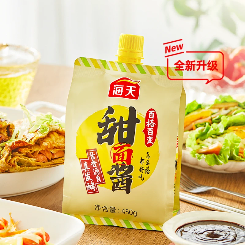 海天甜面酱450g 炸酱面 蘸酱 袋装浓厚调味甜味优质清香发酵浓郁