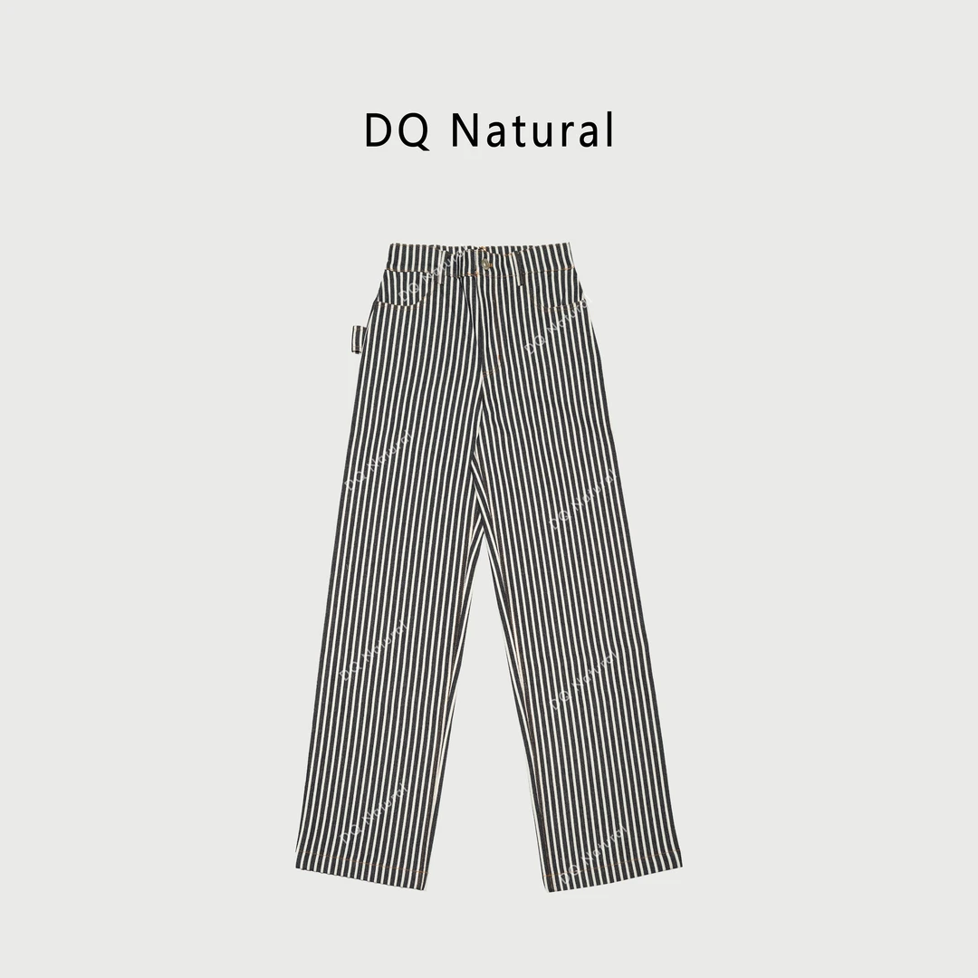 “清货特惠，NO退NO换”【DQ Natural】条纹纱线色织直筒休闲裤 760037