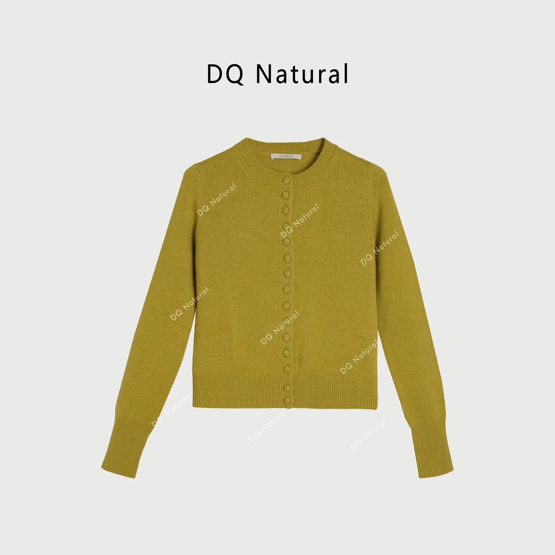 “清货特惠，NO退NO换”【DQ Natural】100羊毛包扣纯色毛衫 768810