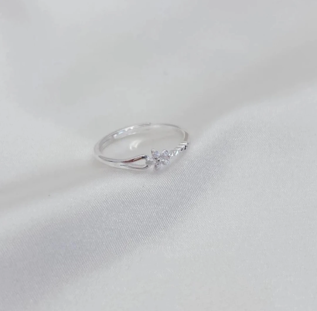 足银戒指 足银戒指 【繁花戒指】足银990 开口戒指 编号A185