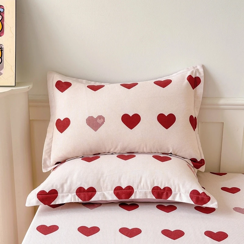 加厚原棉枕套一对装秋冬磨毛信封枕学生宿舍单人48*74cm家用