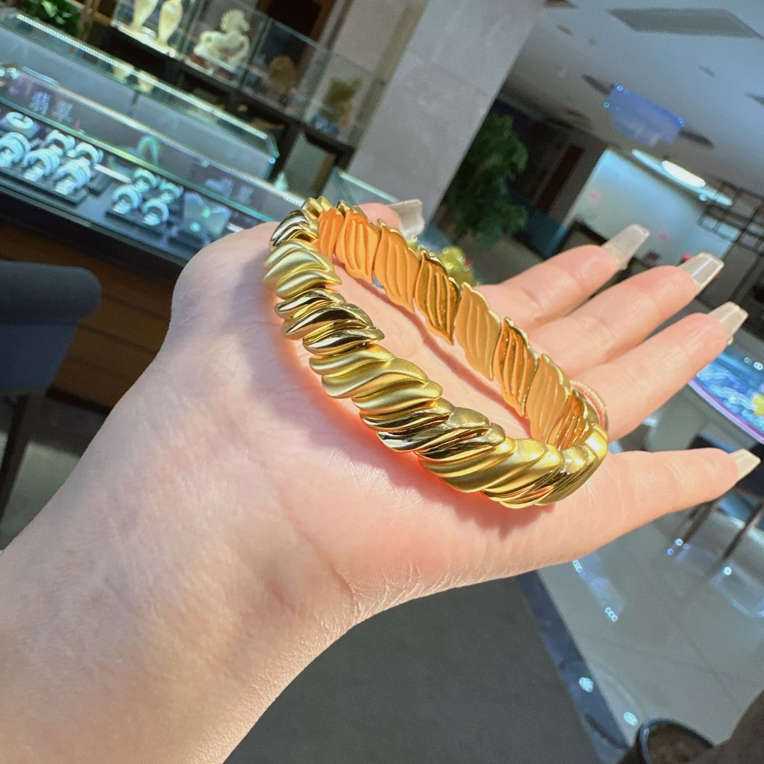 足金999新款5D无氰弹力手链高级感取戴方便送女友礼物时尚高级感