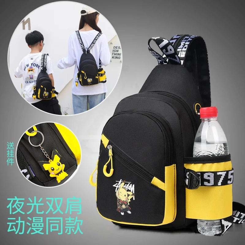 户外旅行轻便水壶包男童胸包单肩斜挎包6-12岁潮款儿童外出小背包