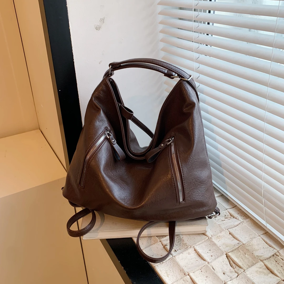 慵懒风软皮包包女2025新款秋冬高级女式通勤大包韩版简约斜挎包包