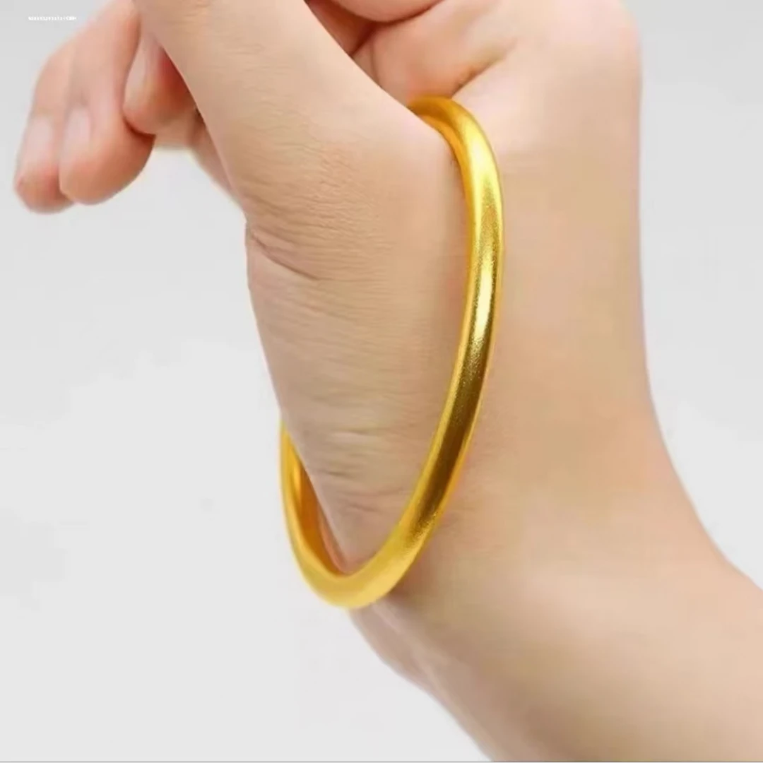 合金手镯 5N传承古法亮面手镯时尚百搭简约简约经典