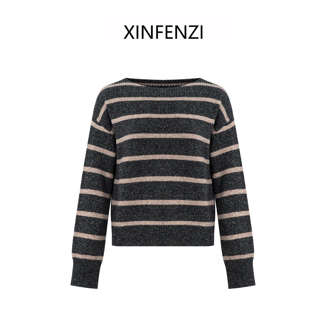 【行空点点】 XINFENZI 意大利纺纱工艺丝条纹上衣 35698