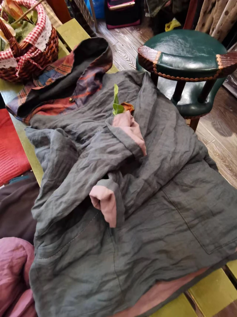 麻棉小袄时尚休闲复古棉服