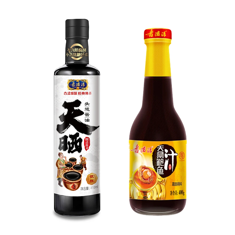 【主播推荐】香满源天晒头抽酱油+鲍鱼汁组合装(没有瓶嘴)