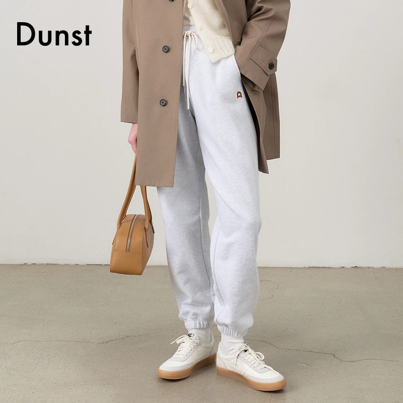 Dunst中性经典皮标卫裤男女同款纯棉休闲束脚裤UDPA4C101G1