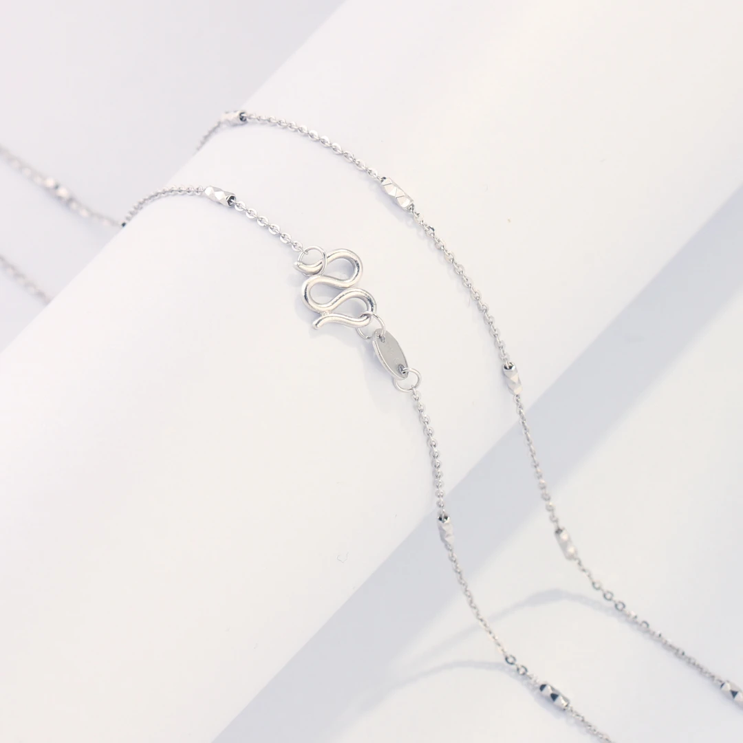 PT950铂金项链闪O间万利项链女M扣45厘米