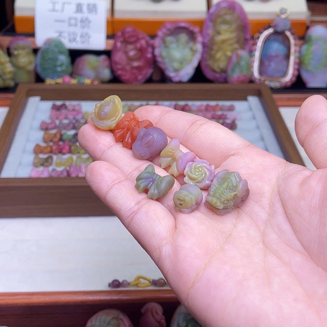 玛瑙/玉髓珠宝半成品未镶嵌迷***妈盐源玛瑙打包配饰