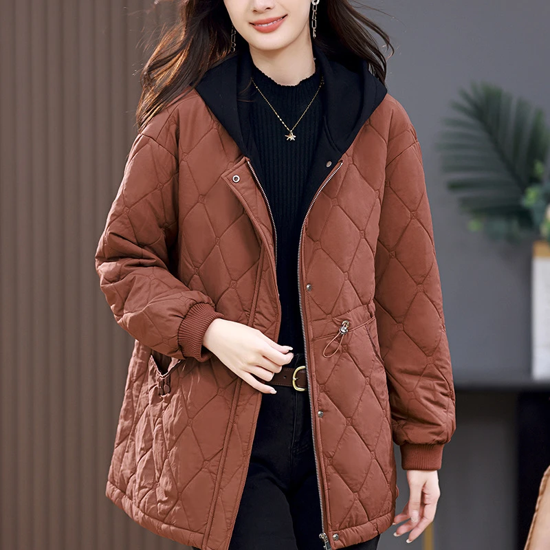 大码女装棉服冬中长款韩版宽松中年妈妈棉衣夹棉外套休闲胖MM棉袄