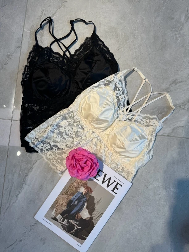 欧货蕾丝背心打底美背