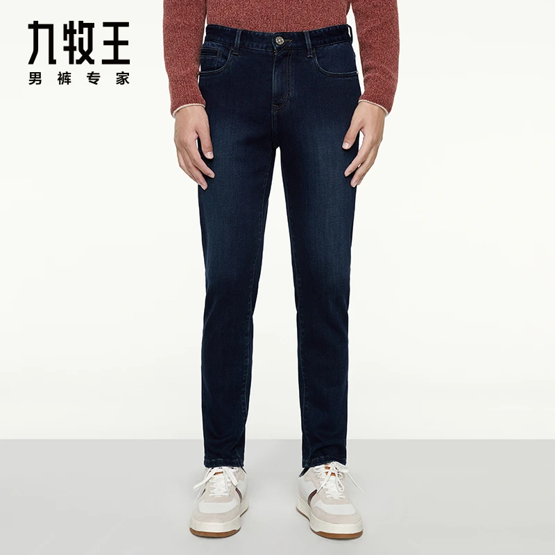 【专柜款-含羊毛】九牧王24新款时尚百搭保暖休闲牛仔裤男裤JJ1A462