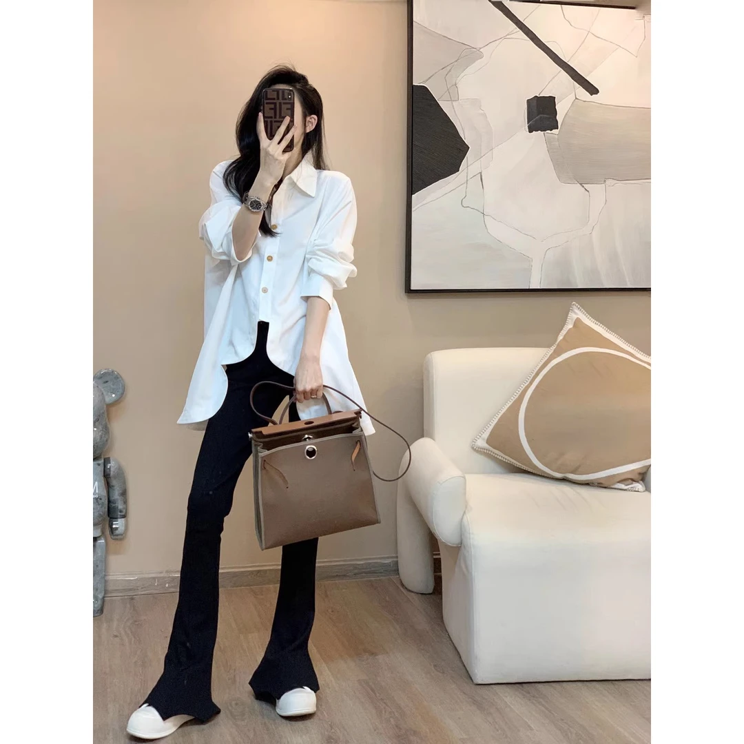 Leathercat衬衫女秋季2022年新款设计感小众宽松甜美别致chic上衣