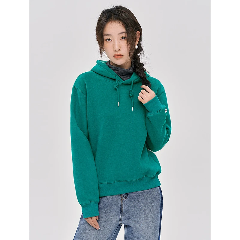 【年终狂欢购】初语秋冬多色休闲卫衣2025连帽新款加绒保暖上衣外套