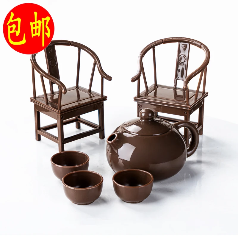 太师椅酒缸屏风塑料摆件爸爸生日蛋糕装饰配件烟斗酒瓶烟茶壶茶杯