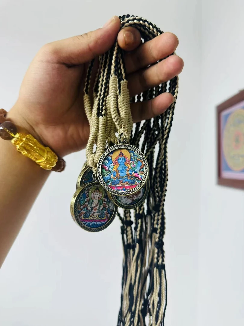 生肖圆牌【梦见】热贡 画风 随身 携带 藏传 文化 高品 绘画卡