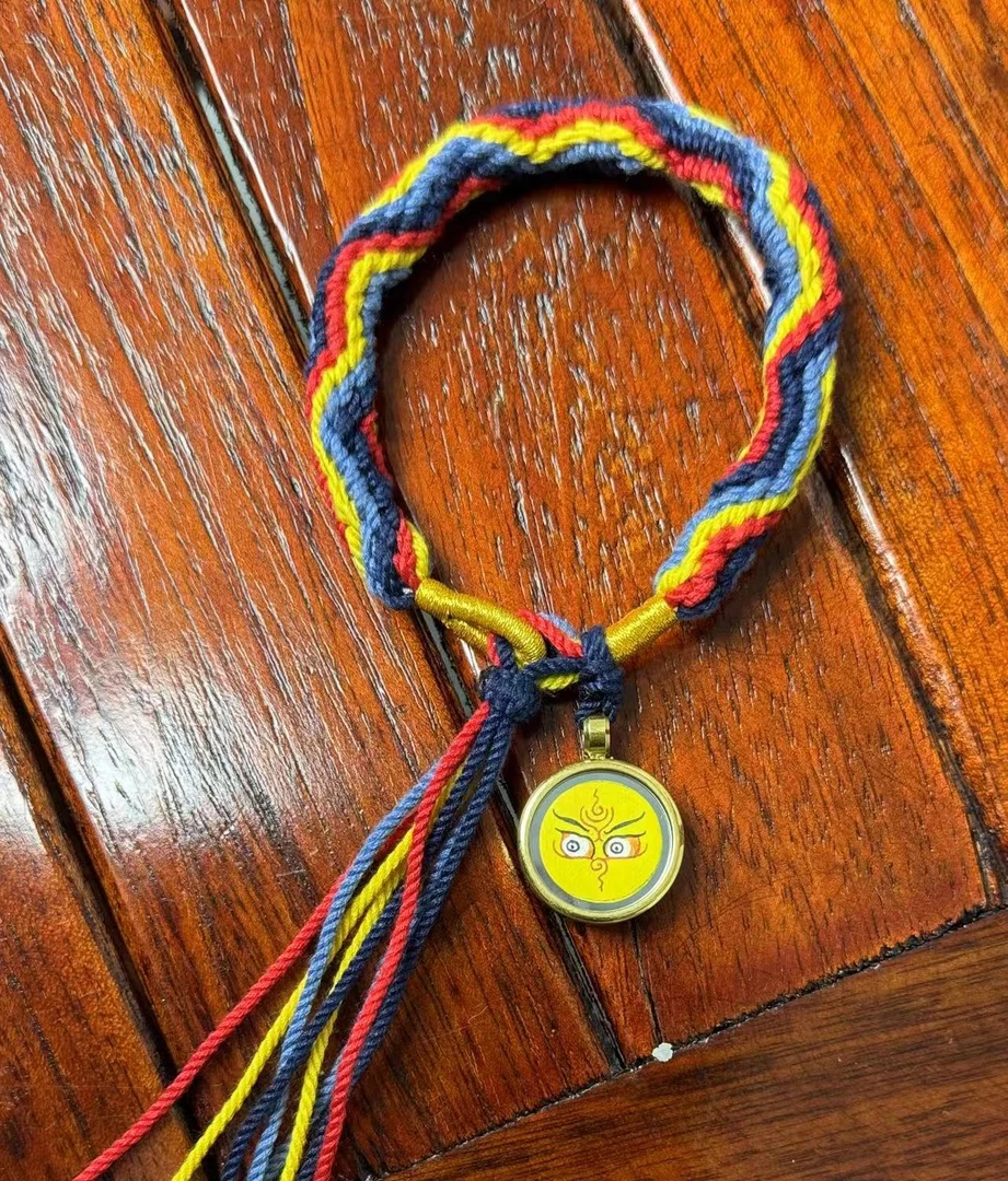 黄cc手绳【夢见】唐卡 高端 热贡 纯手工编织 日常穿搭 可调节 饰品