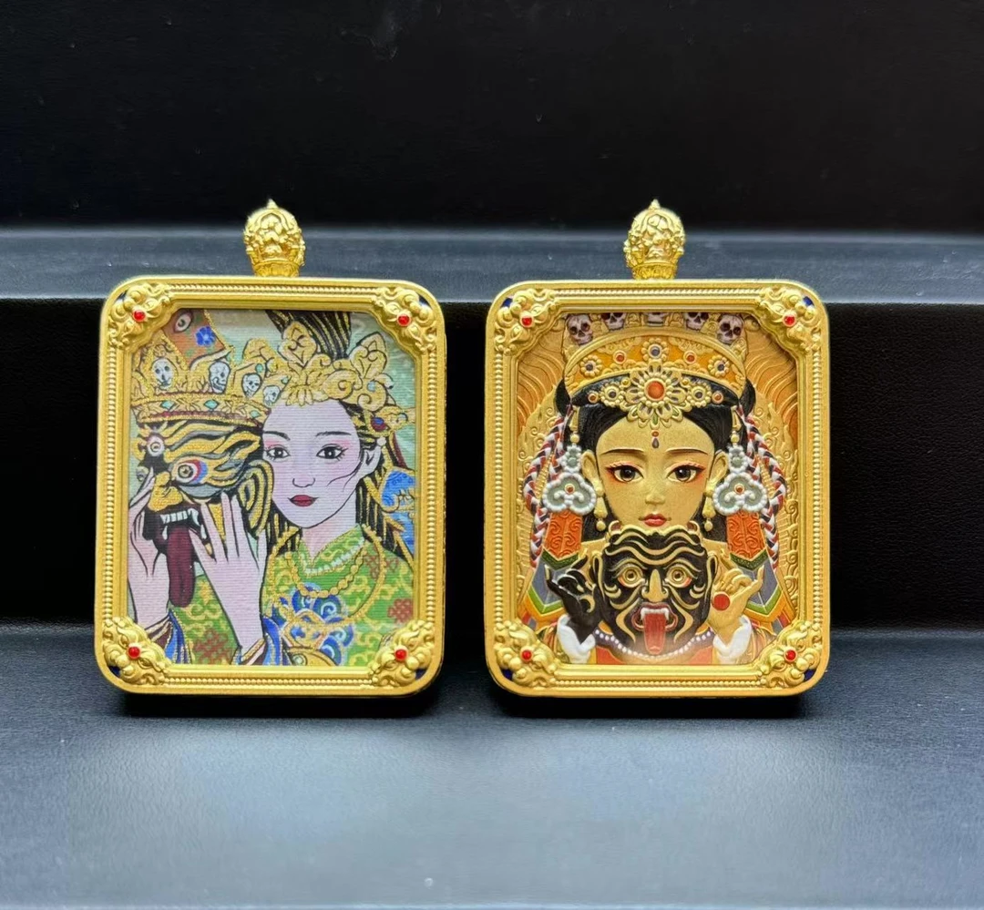 绿系扎基前世今生唐卡【夢见】高端 热供 手绘 手工雕刻 随身 宴会