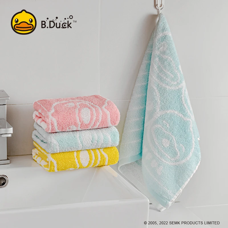 B.Duck小黄鸭毛巾可爱卡通吸水家用不掉毛男女纯棉洗脸巾浴室柔软