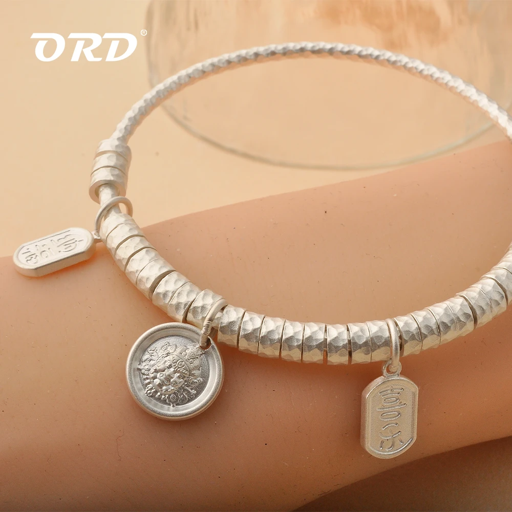 足银手镯  足银手镯古法999.9盘缠手镯实心经典黄财神个性手工