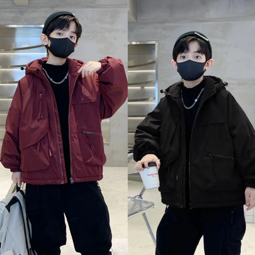 【夹棉冲锋衣】冬季新款男女童同款外套2024新款中大童儿童上衣保暖