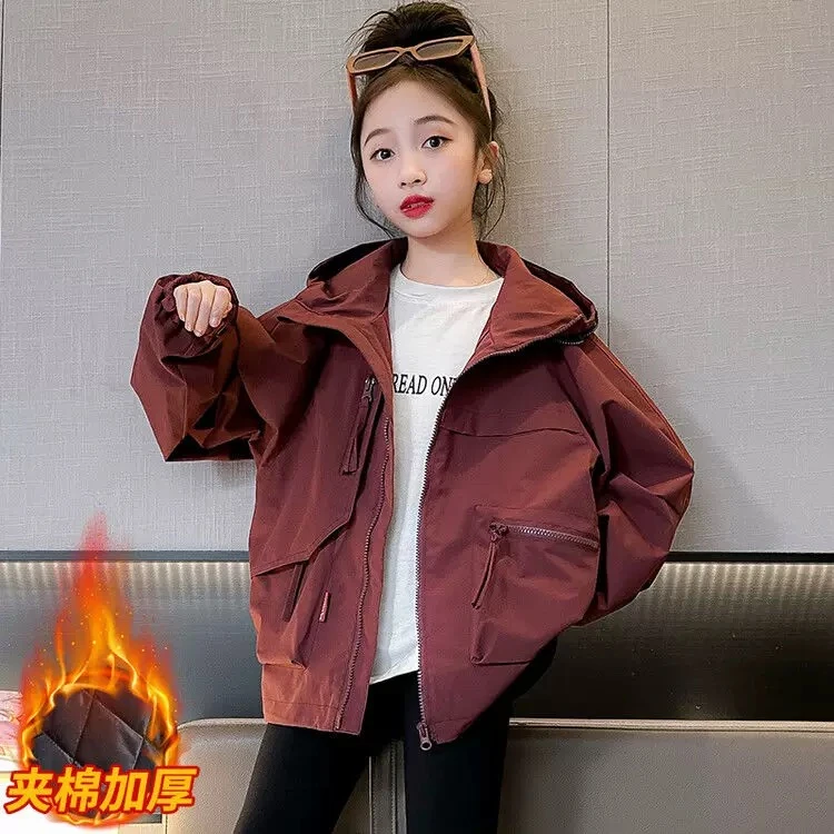 加厚女童外套冬款2025女大童秋季上衣套装儿童秋装冲锋衣休闲洋气