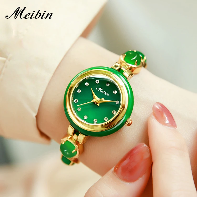 MEIBIN/美宾（初见）M1876-珠宝玉石手链高颜值豪镶女士石英腕表