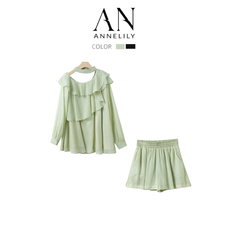 AN高定【玖月】时尚设计师款夏季凉爽休闲短裤套装AT2403166