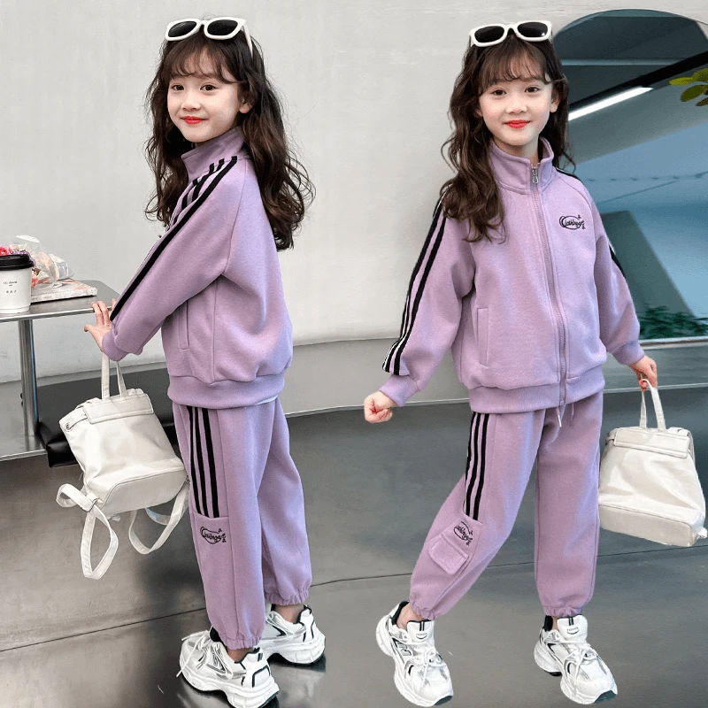 女童女孩运动套装春季新款女大童春秋洋气儿童春装网红休闲两件套